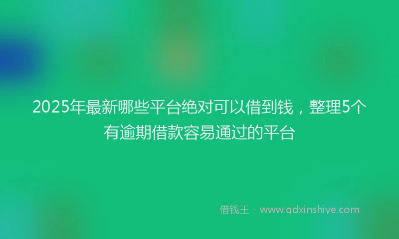2025年最新哪些平台绝对可以借到钱，整理5个有逾期借款容易通过的平台