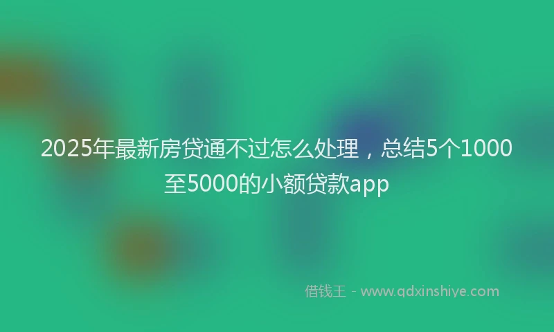 2025年最新房贷通不过怎么处理，总结5个1000至5000的小额贷款app