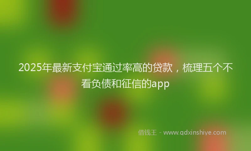2025年最新支付宝通过率高的贷款，梳理五个不看负债和征信的app