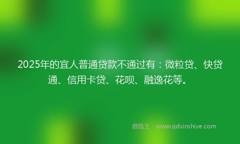 2025年的宜人普通贷款不通过有：微粒贷、快贷通、信用卡贷、花呗、融逸花等。