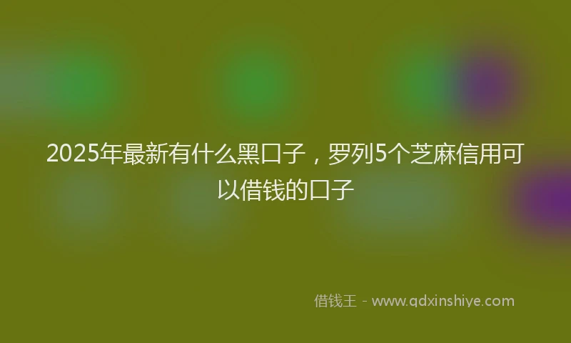 2025年最新有什么黑口子，罗列5个芝麻信用可以借钱的口子