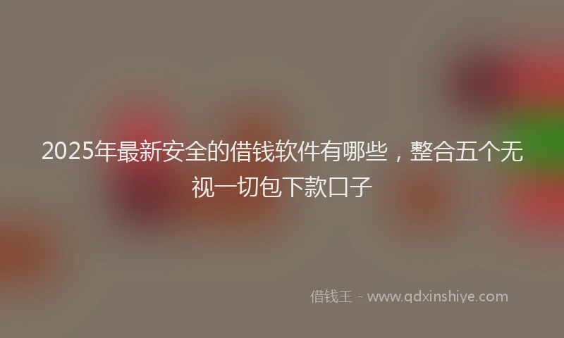 2025年最新安全的借钱软件有哪些，整合五个无视一切包下款口子