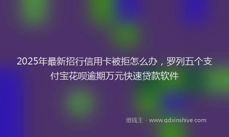 2025年最新招行信用卡被拒怎么办，罗列五个支付宝花呗逾期万元快速贷款软件