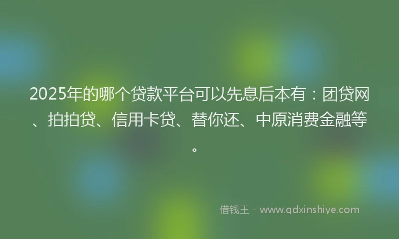 2025年的哪个贷款平台可以先息后本有：团贷网、拍拍贷、信用卡贷、替你还、中原消费金融等。