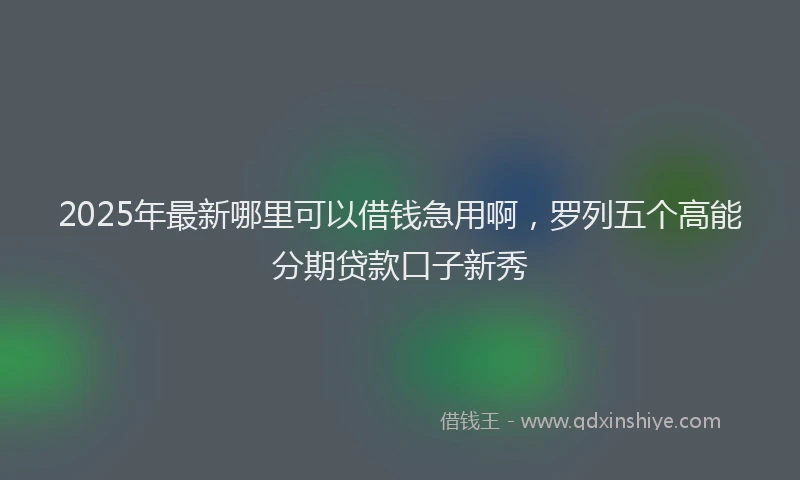 2025年最新哪里可以借钱急用啊，罗列五个高能分期贷款口子新秀