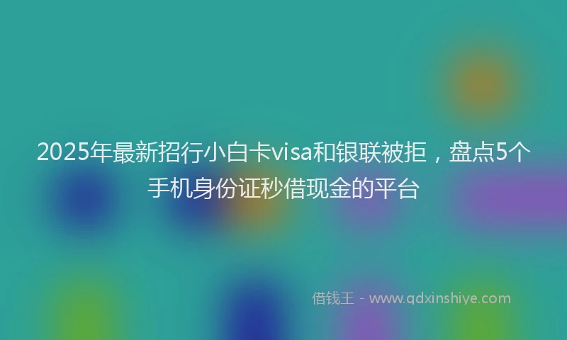 2025年最新招行小白卡visa和银联被拒，盘点5个手机身份证秒借现金的平台