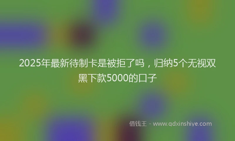 2025年最新待制卡是被拒了吗，归纳5个无视双黑下款5000的口子