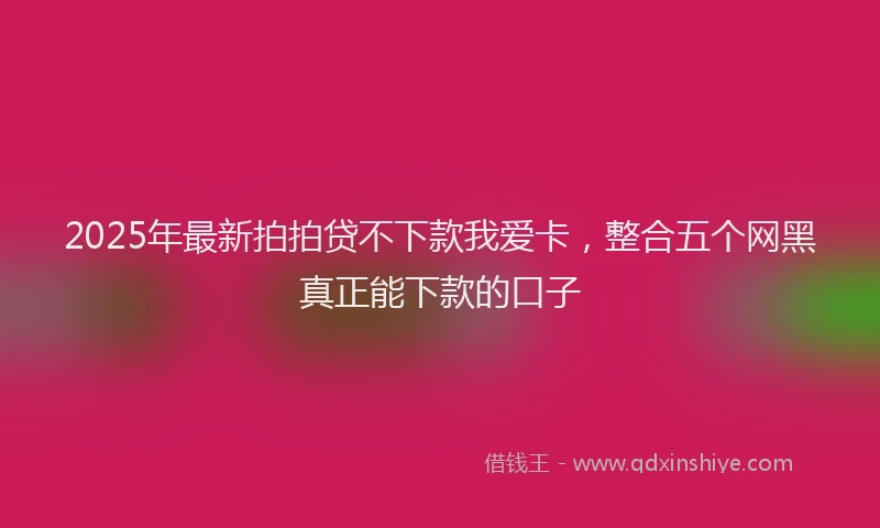 2025年最新拍拍贷不下款我爱卡，整合五个网黑真正能下款的口子