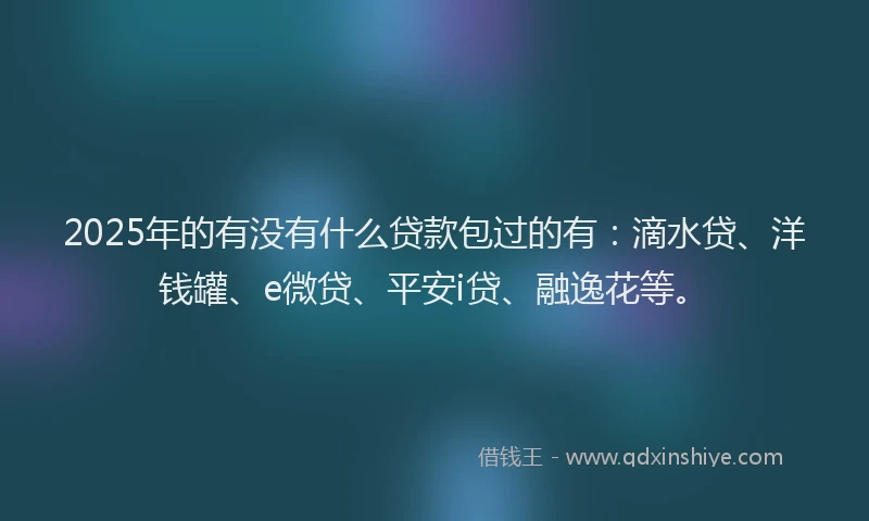 2025年的有没有什么贷款包过的有：滴水贷、洋钱罐、e微贷、平安i贷、融逸花等。
