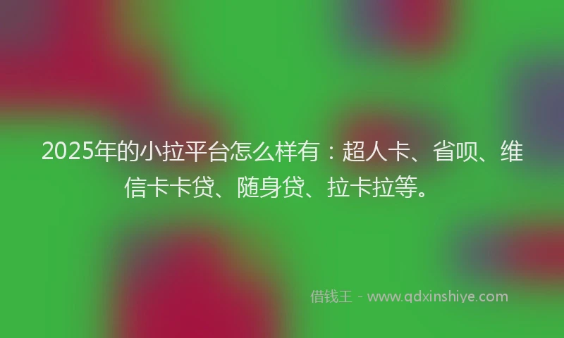 2025年的小拉平台怎么样有：超人卡、省呗、维信卡卡贷、随身贷、拉卡拉等。