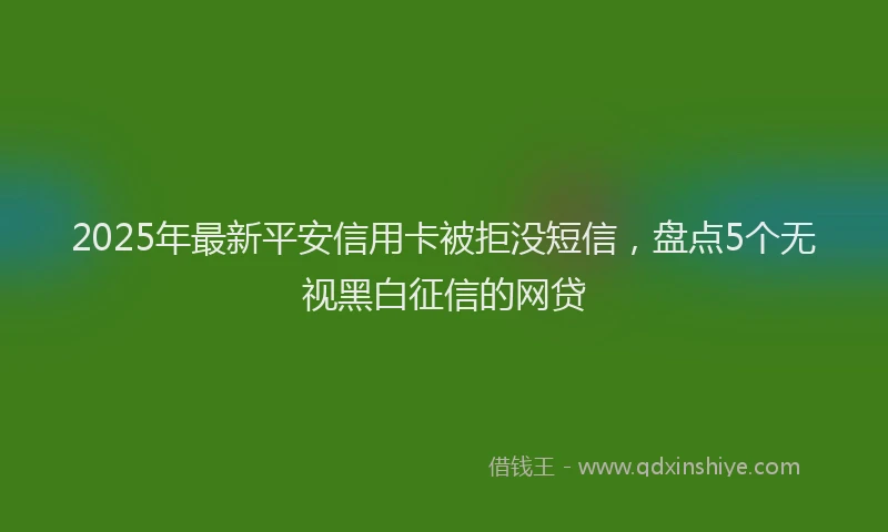 2025年最新平安信用卡被拒没短信，盘点5个无视黑白征信的网贷