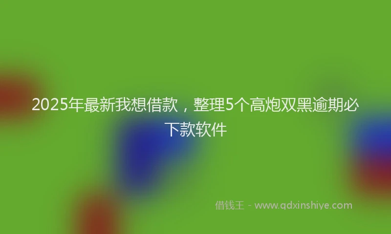 2025年最新我想借款，整理5个高炮双黑逾期必下款软件