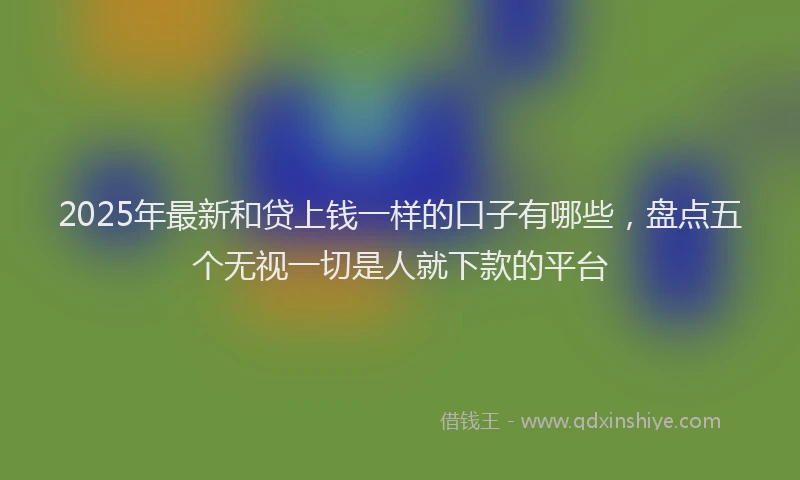 2025年最新和贷上钱一样的口子有哪些，盘点五个无视一切是人就下款的平台