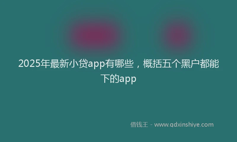 2025年最新小贷app有哪些，概括五个黑户都能下的app