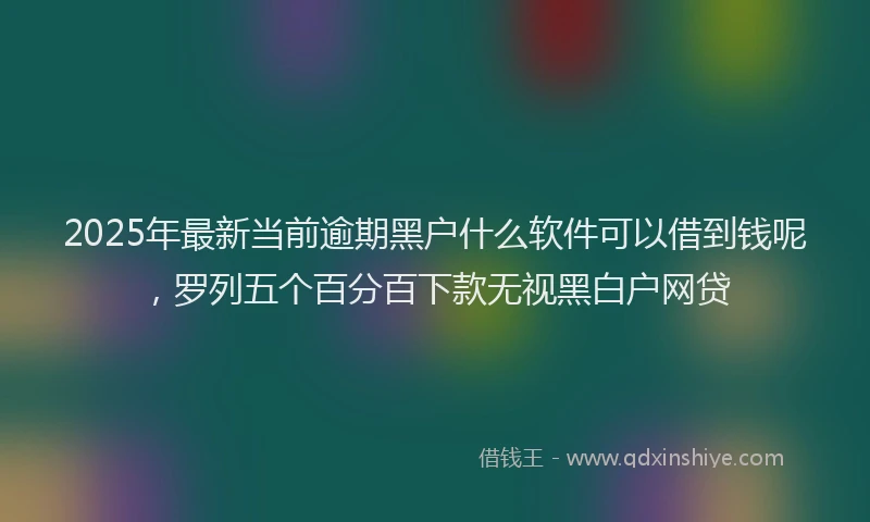 2025年最新当前逾期黑户什么软件可以借到钱呢，罗列五个百分百下款无视黑白户网贷