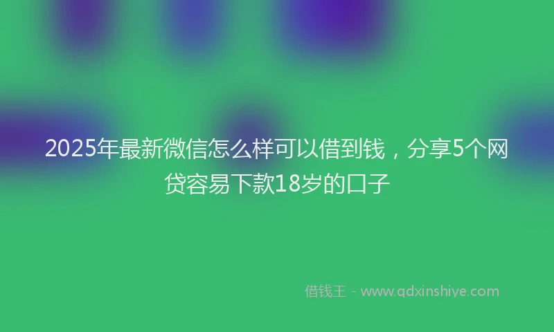 2025年最新微信怎么样可以借到钱，分享5个网贷容易下款18岁的口子