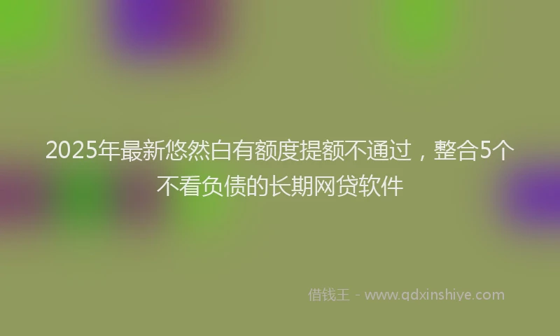 2025年最新悠然白有额度提额不通过，整合5个不看负债的长期网贷软件