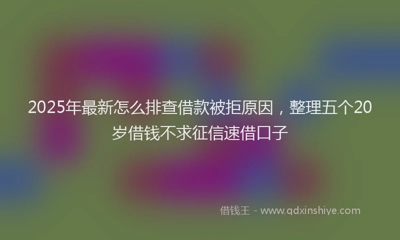 2025年最新怎么排查借款被拒原因，整理五个20岁借钱不求征信速借口子
