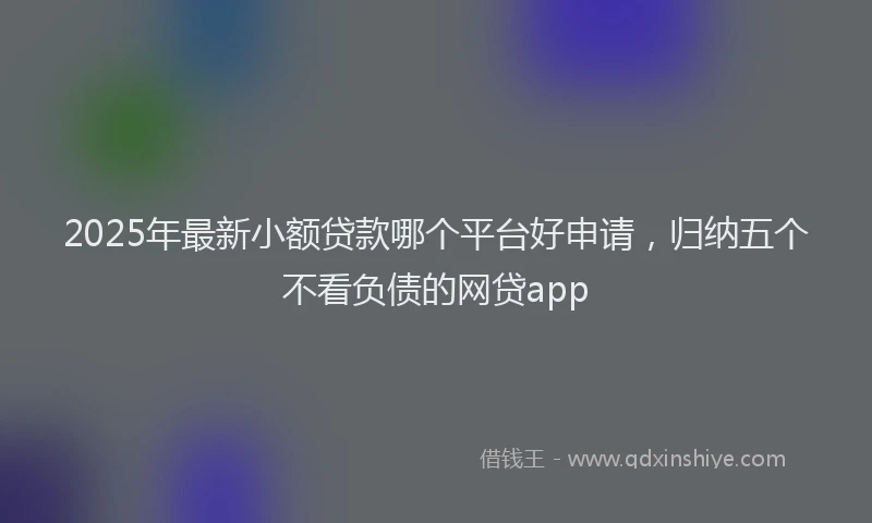 2025年最新小额贷款哪个平台好申请，归纳五个不看负债的网贷app