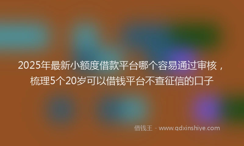 2025年最新小额度借款平台哪个容易通过审核，梳理5个20岁可以借钱平台不查征信的口子