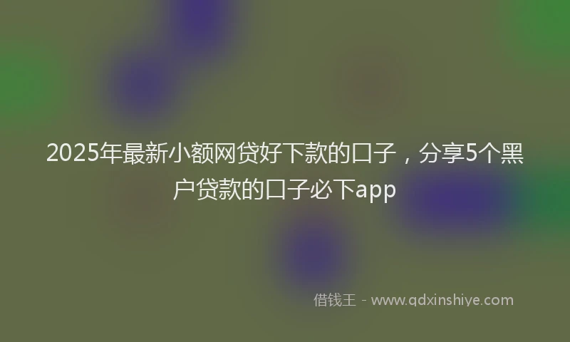2025年最新小额网贷好下款的口子，分享5个黑户贷款的口子必下app