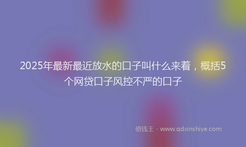 2025年最新最近放水的口子叫什么来着，概括5个网贷口子风控不严的口子