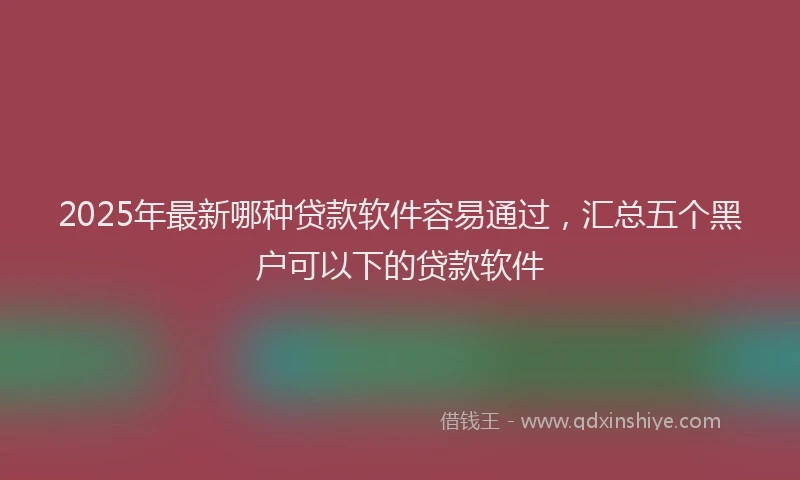 2025年最新哪种贷款软件容易通过，汇总五个黑户可以下的贷款软件