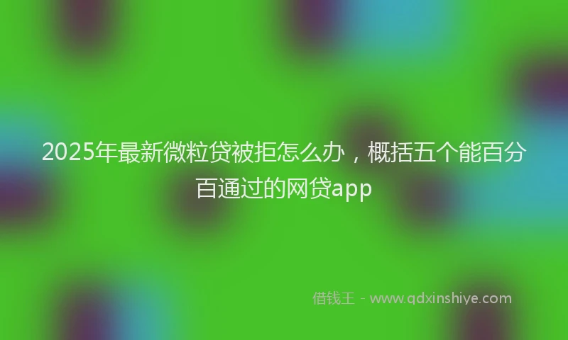 2025年最新微粒贷被拒怎么办，概括五个能百分百通过的网贷app