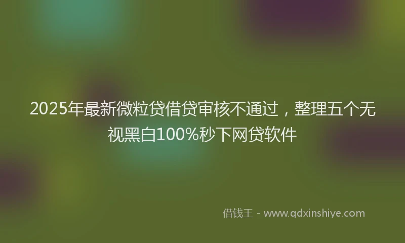 2025年最新微粒贷借贷审核不通过，整理五个无视黑白100%秒下网贷软件
