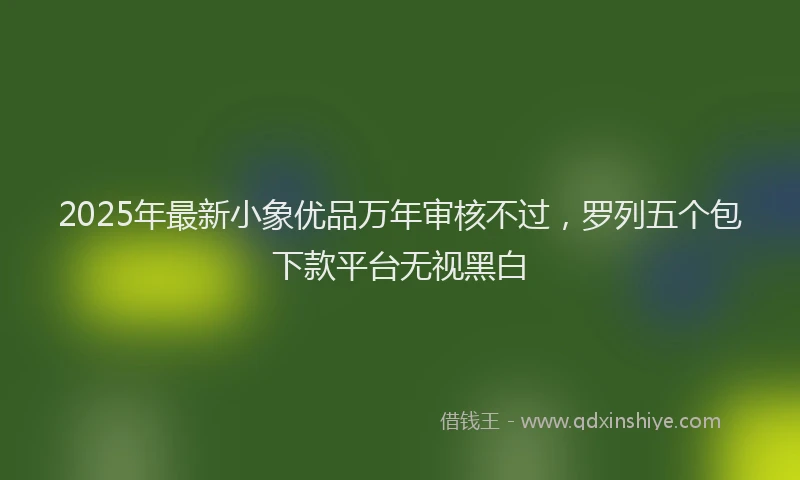 2025年最新小象优品万年审核不过，罗列五个包下款平台无视黑白