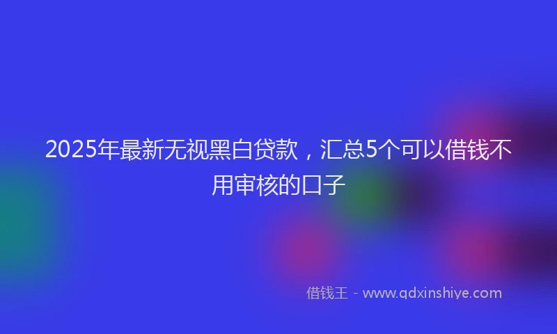 2025年最新无视黑白贷款，汇总5个可以借钱不用审核的口子