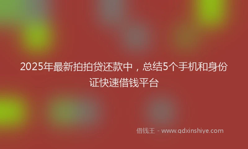 2025年最新拍拍贷还款中，总结5个手机和身份证快速借钱平台