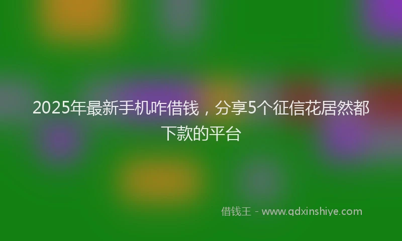 2025年最新手机咋借钱，分享5个征信花居然都下款的平台