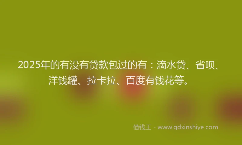 2025年的有没有贷款包过的有：滴水贷、省呗、洋钱罐、拉卡拉、百度有钱花等。