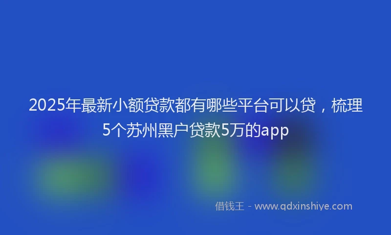 2025年最新小额贷款都有哪些平台可以贷，梳理5个苏州黑户贷款5万的app