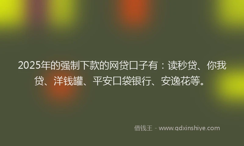 2025年的强制下款的网贷口子有：读秒贷、你我贷、洋钱罐、平安口袋银行、安逸花等。