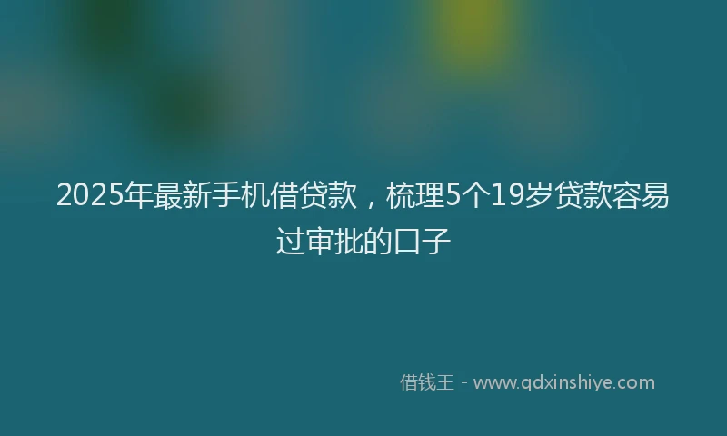 2025年最新手机借贷款，梳理5个19岁贷款容易过审批的口子