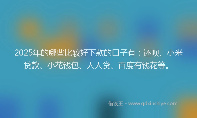 2025年的哪些比较好下款的口子有：还呗、小米贷款、小花钱包、人人贷、百度有钱花等。