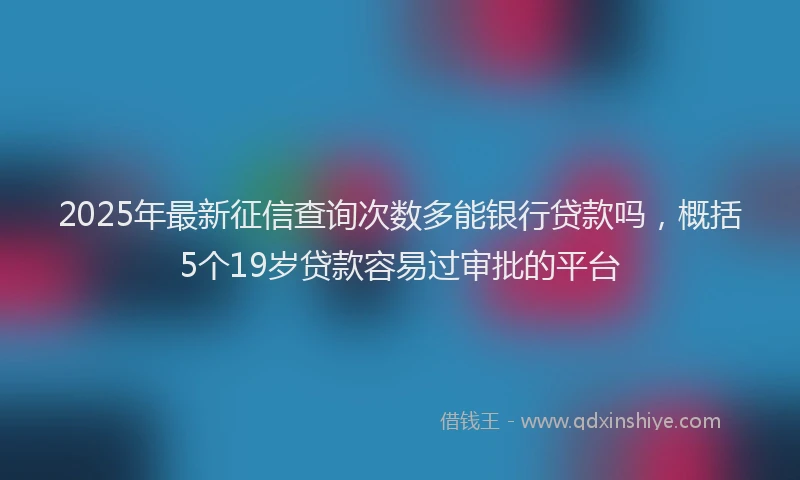 2025年最新征信查询次数多能银行贷款吗，概括5个19岁贷款容易过审批的平台