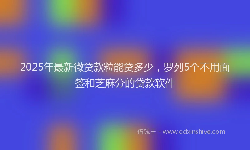 2025年最新微贷款粒能贷多少，罗列5个不用面签和芝麻分的贷款软件