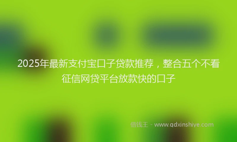 2025年最新支付宝口子贷款推荐，整合五个不看征信网贷平台放款快的口子