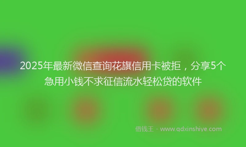 2025年最新微信查询花旗信用卡被拒，分享5个急用小钱不求征信流水轻松贷的软件