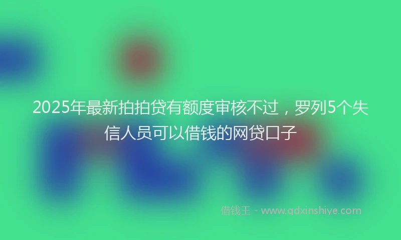 2025年最新拍拍贷有额度审核不过，罗列5个失信人员可以借钱的网贷口子