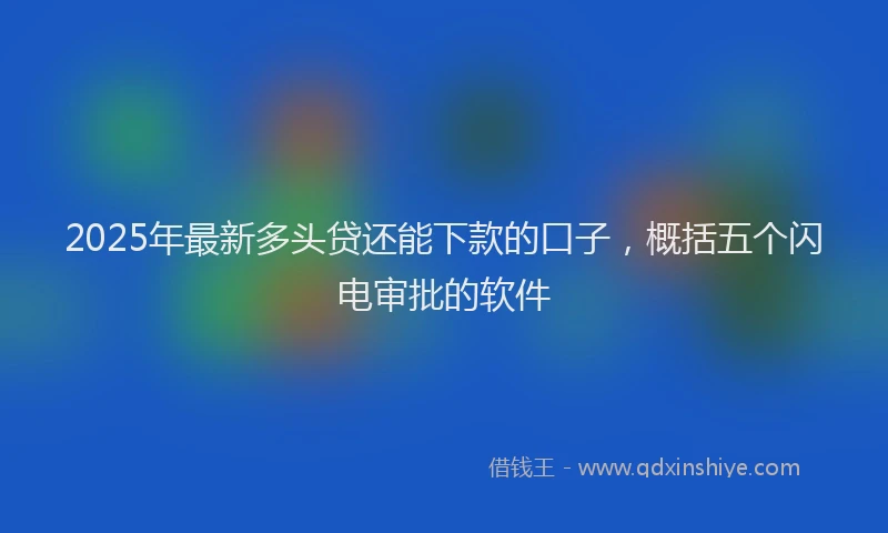 2025年最新多头贷还能下款的口子，概括五个闪电审批的软件