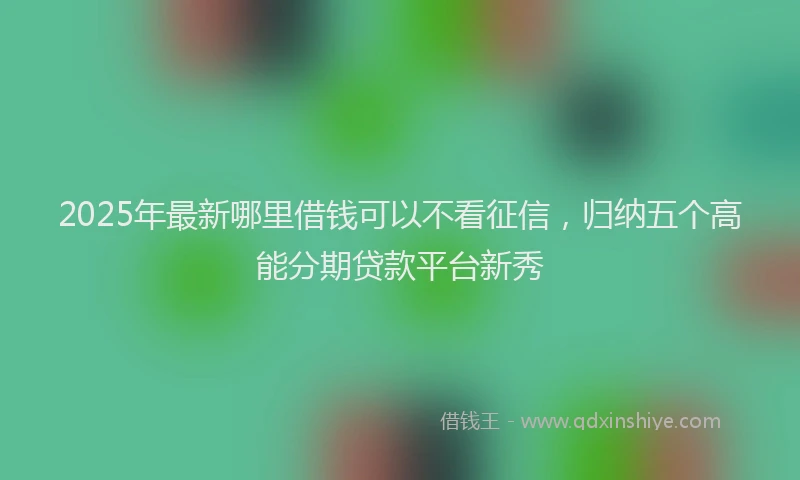 2025年最新哪里借钱可以不看征信，归纳五个高能分期贷款平台新秀