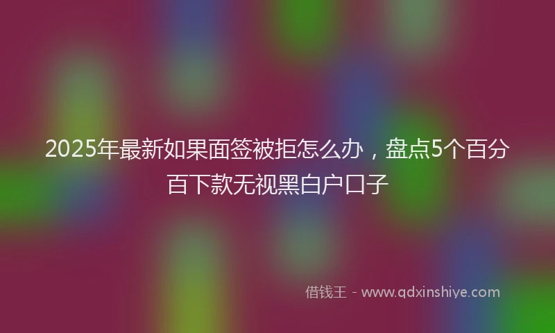 2025年最新如果面签被拒怎么办，盘点5个百分百下款无视黑白户口子