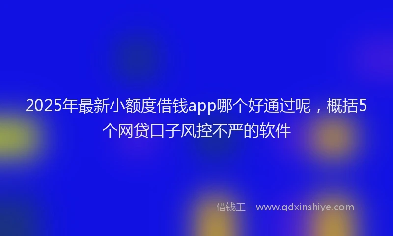 2025年最新小额度借钱app哪个好通过呢，概括5个网贷口子风控不严的软件