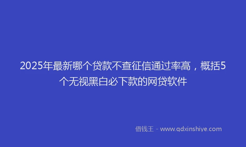 2025年最新哪个贷款不查征信通过率高，概括5个无视黑白必下款的网贷软件