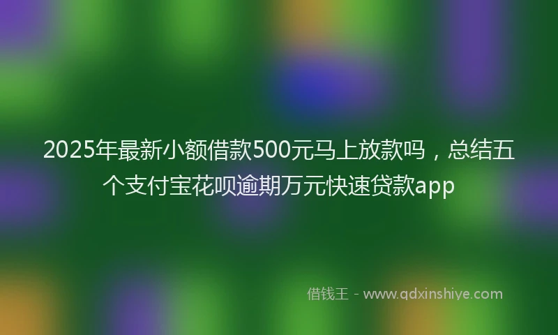 2025年最新小额借款500元马上放款吗，总结五个支付宝花呗逾期万元快速贷款app