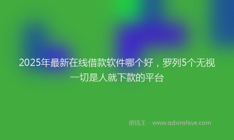 2025年最新在线借款软件哪个好，罗列5个无视一切是人就下款的平台